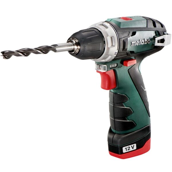 Metabo akkus 12V fúrócsavarozó 34Nm PowerMaxx BS Basic +2 db 2,0Ah Li-Power akku +LC 40 töltő +műanyag hordtáska - Image 2