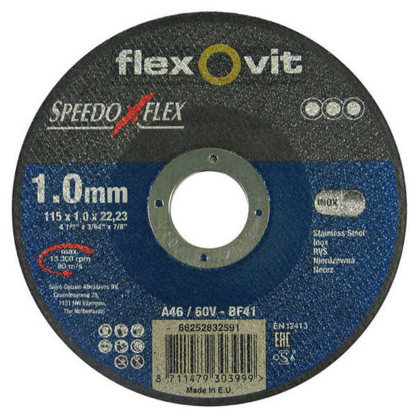 Flexovit Speedoflex vágókorong 115x1,0x22,2mm, BF41, fém-inox - Image 2