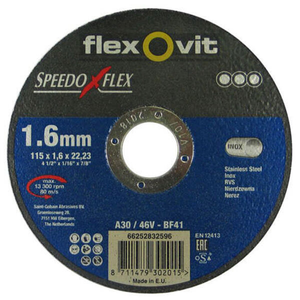 Flexovit Speedoflex vágókorong 115x1,6x22,2mm, BF41, fém-inox - Image 2