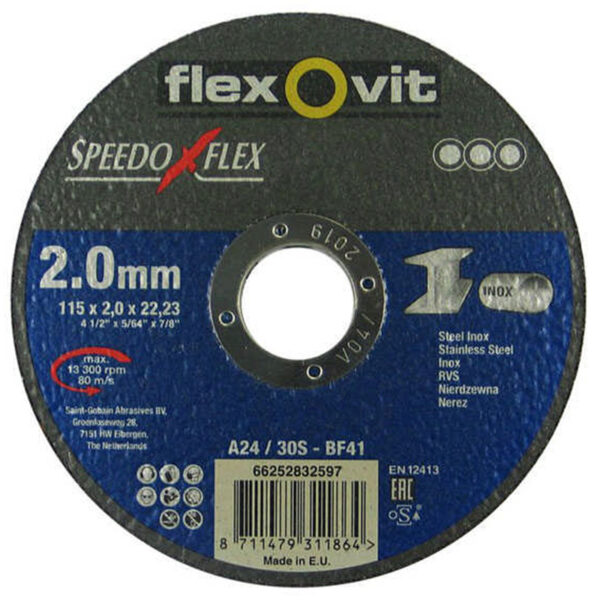 Flexovit Speedoflex vágókorong 115x2,0x22,2mm, BF41, fém-inox - Image 2