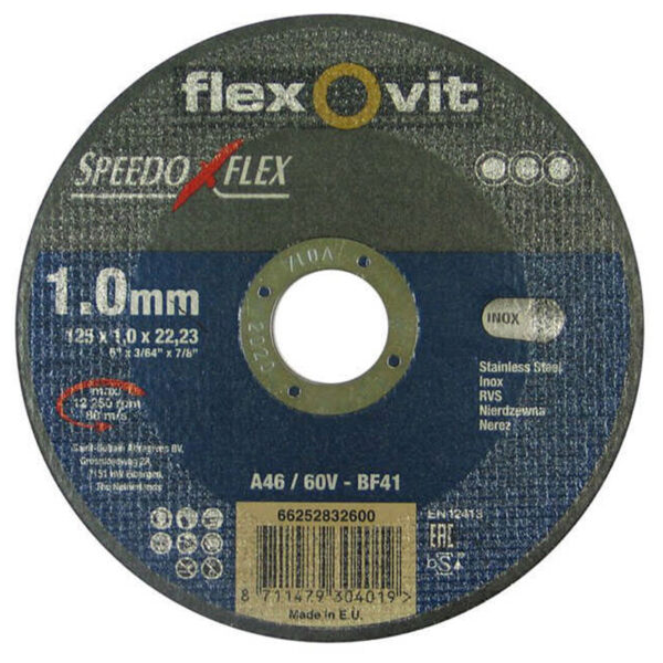 Flexovit Speedoflex vágókorong 125x1,0x22,2mm, BF41, fém-inox - Image 2