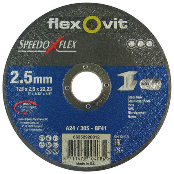 Flexovit Speedoflex vágókorong 125x2,5x22,2mm, BF41, fém-inox - Image 2