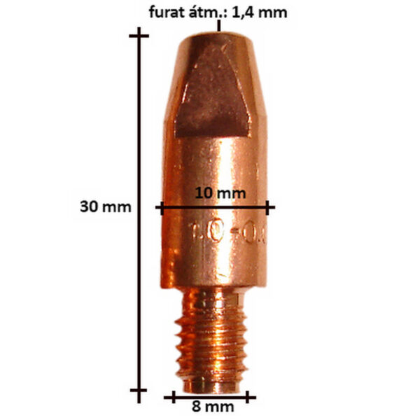 Áramátadó, fúvóka M8x10x30mm-1,2mm erősített