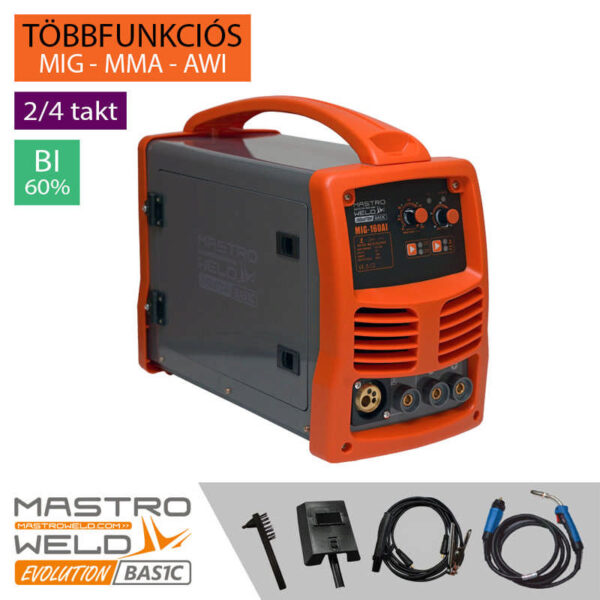 Mastroweld hegesztő inverter 160A, 230V, max 5kg dob, Lift-TIG nélkül, MIG-160 AI (Basic)