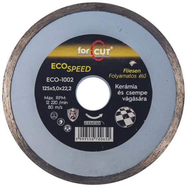 Flexmann For Cut gyémánttárcsa ECO 125x2,0x5x22,2mm folyamatos élű, kerámia, csempe