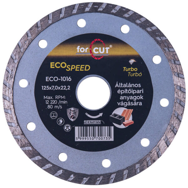 Flexmann For Cut gyémánttárcsa ECO 125x2,6x7x22,2mm turbo, univerzális